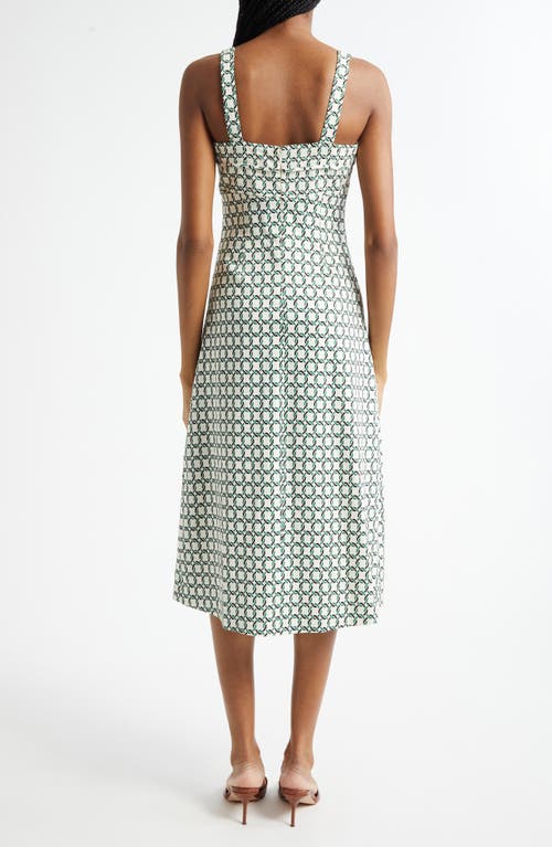 Veronica Beard Colleen Chain Print Cotton Blend Dress In Green