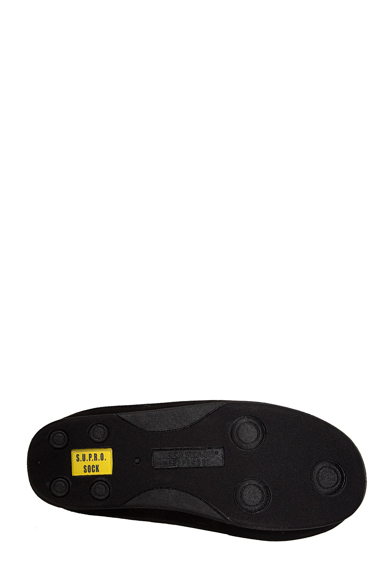 Deer Stags Wherever Slipper, Alternate, color, Midnight Black