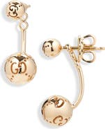 Gucci Icon Ball Front/Back Drop Earrings