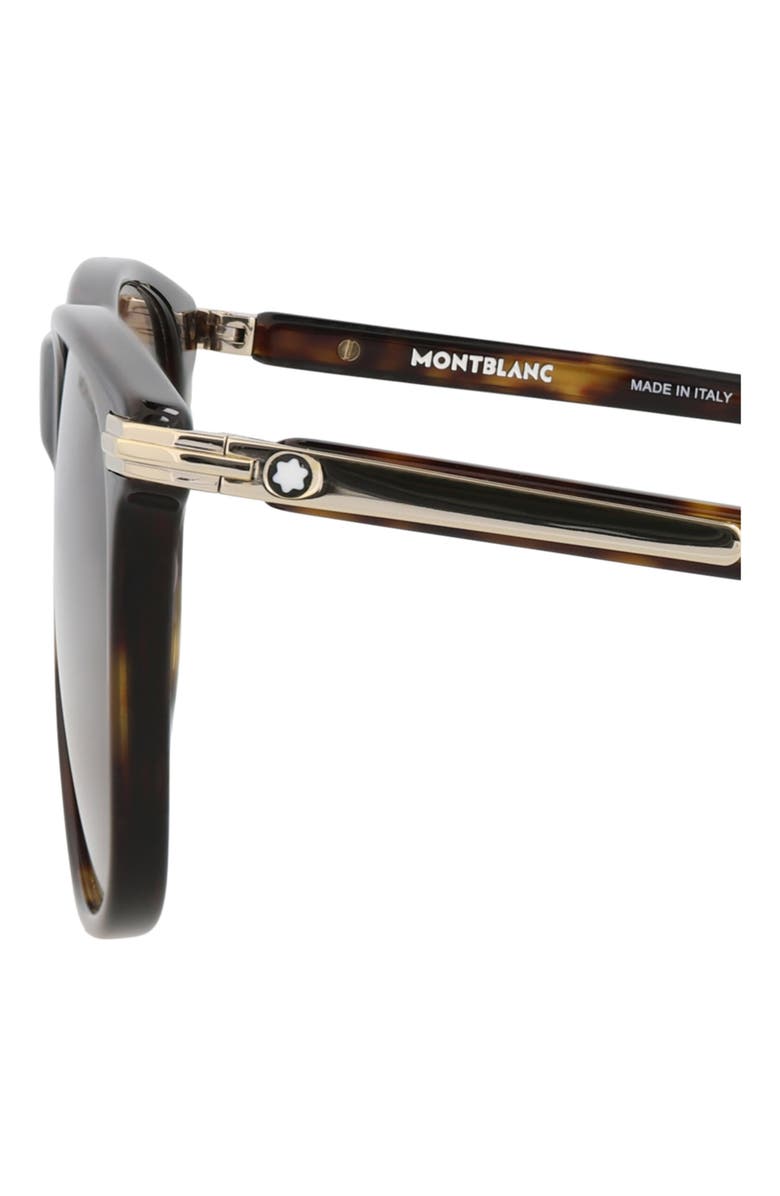 Montblanc 56mm Rectangular Sunglasses, Alternate, color, Havana Havana Brown