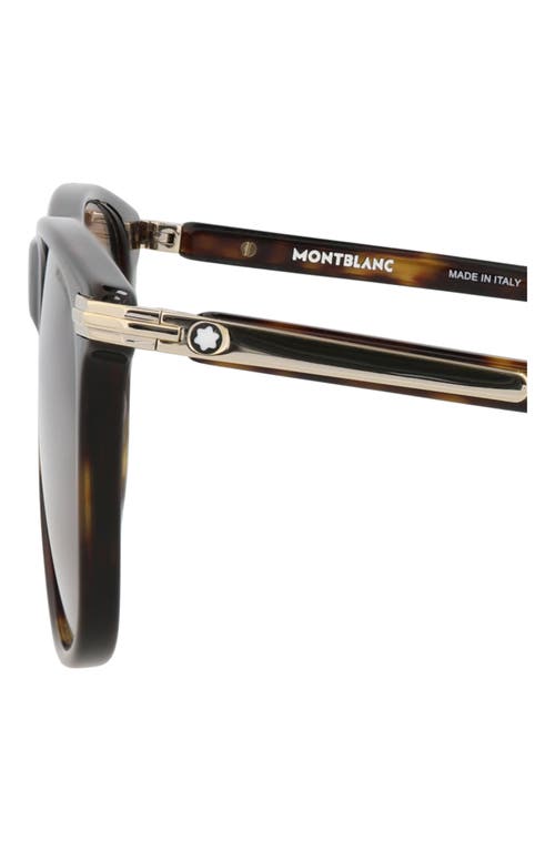 Montblanc 56mm Rectangular Sunglasses In Brown
