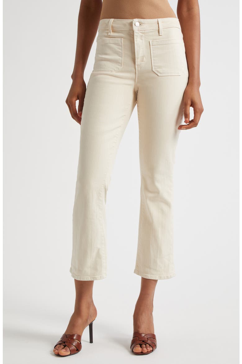Noya High Waist Flare Ankle Jeans, Main, color, FRENCH VANILLA