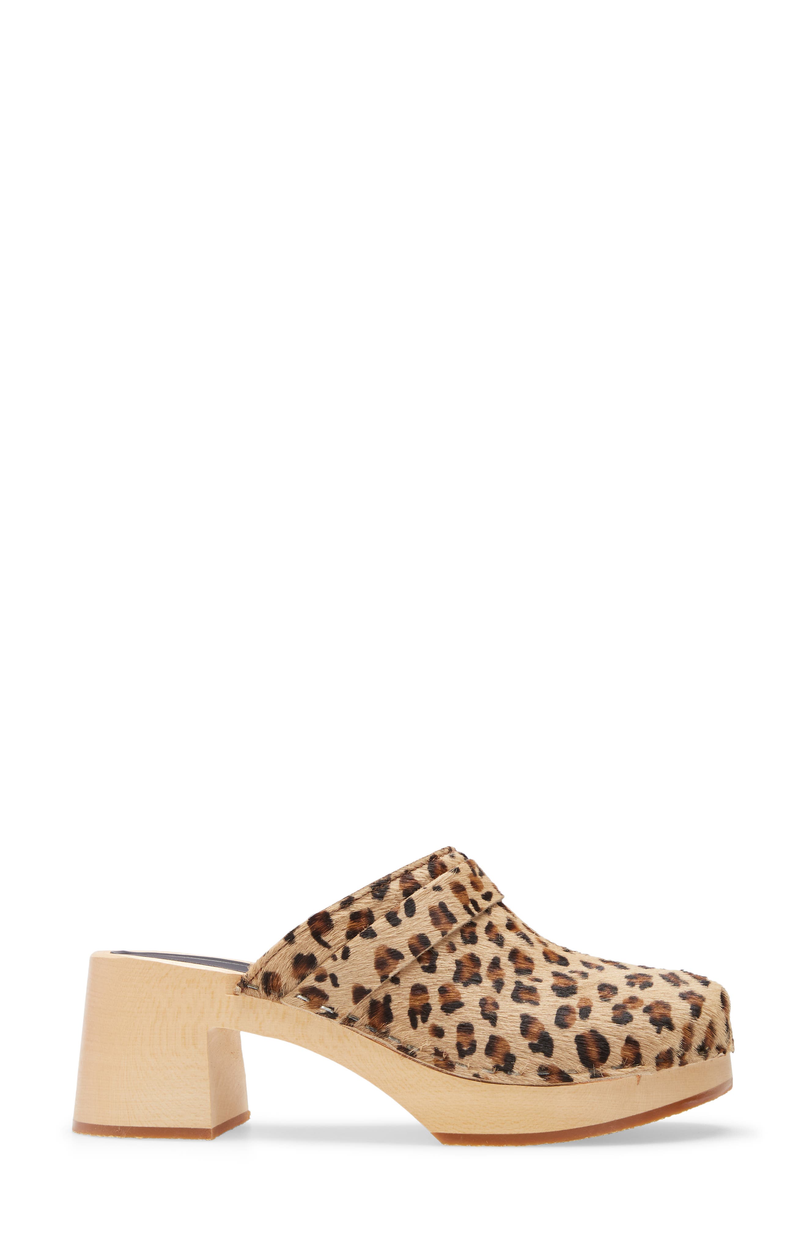 Dagny Clog, Alternate, color, LEOPARD PRINT LEATHER
