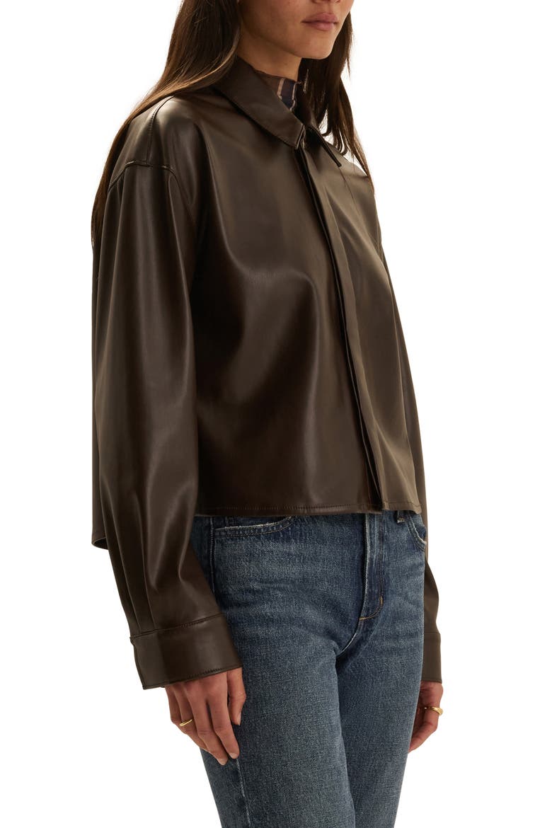 Brady Faux Leather Jacket, Alternate, color, ESPRESSO