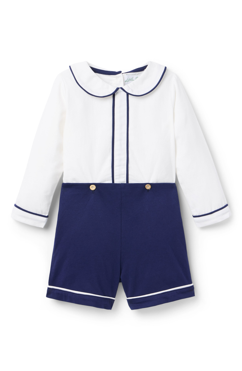 Little Paper Kids Shepherd Button-On Set, Main, color, Winter Ivory & Midnight Navy