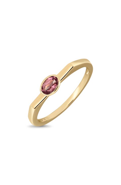 14K Gold PInk Topaz Stackable Ring