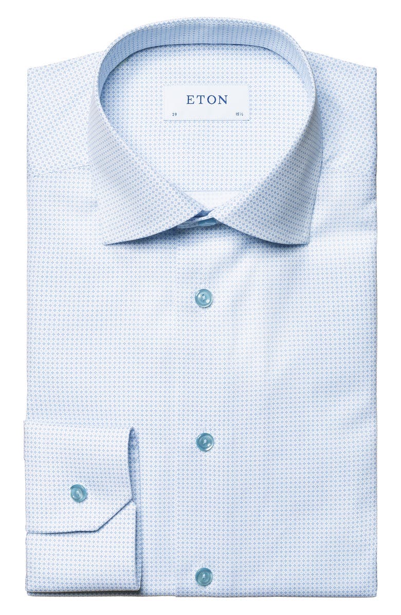 Eton Slim Fit Micro Print Dress Shirt, Alternate, color, 