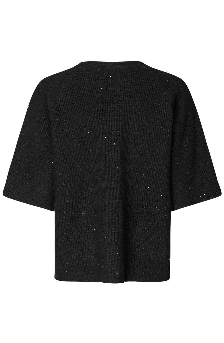 Masai Copenhagen MaFarinna Shimmer Short Sleeve Jumper, Alternate, color, Black