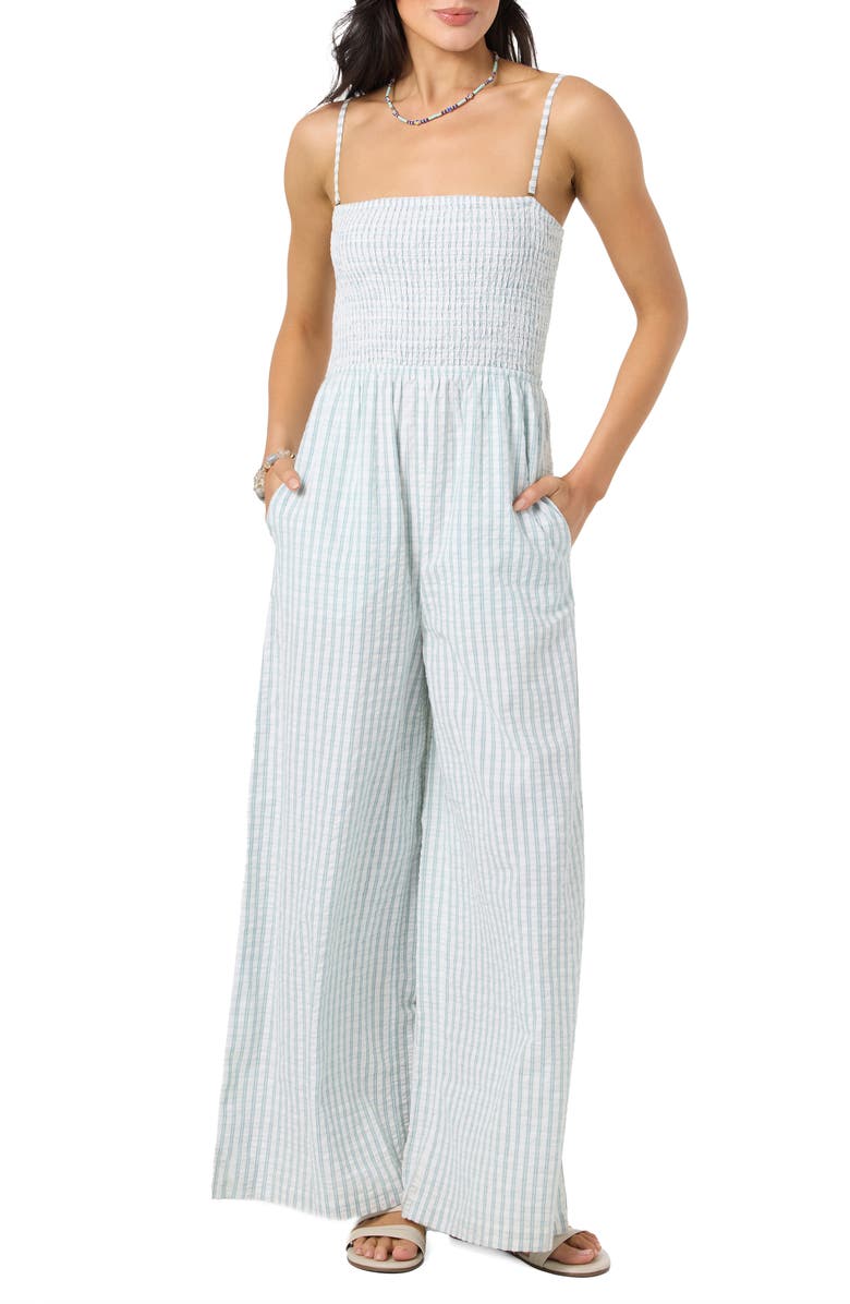 O'Neill Aiyana Print Jumpsuit, Main, color, Winter White
