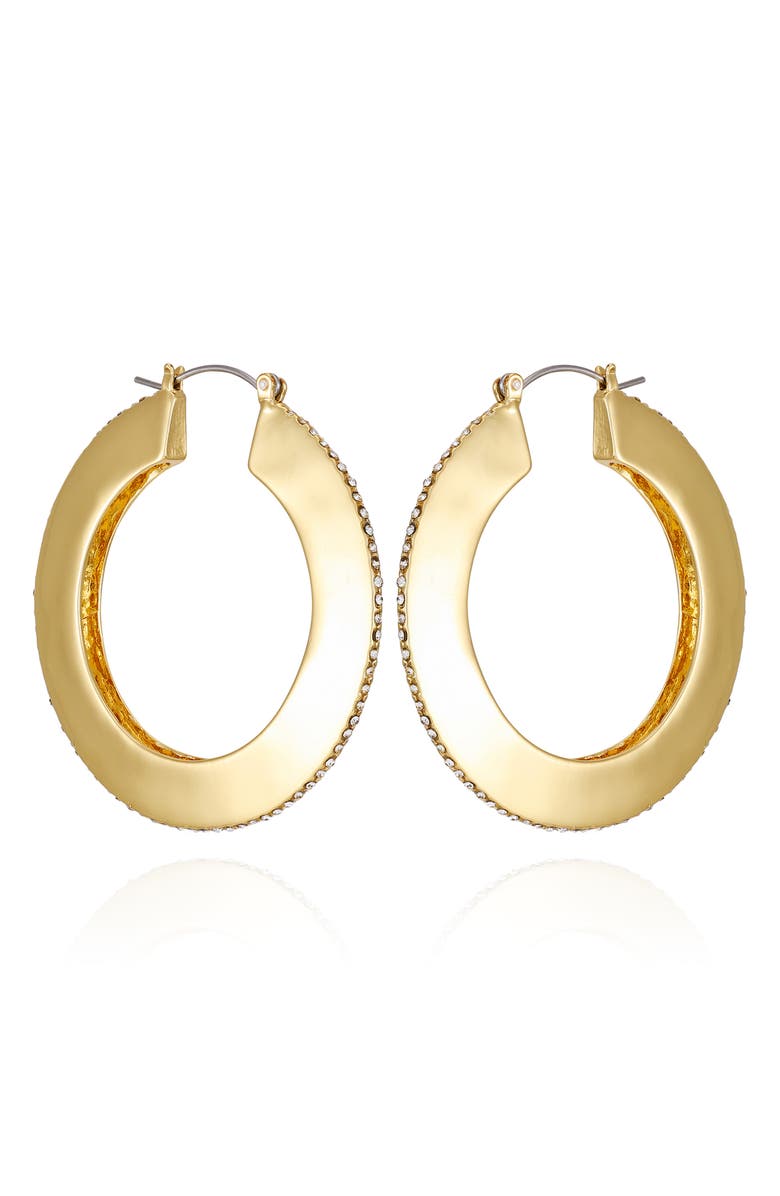 Vince Camuto Pavé Crystal Hoop Earrings, Alternate, color,