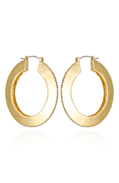 Vince Camuto Pavé Crystal Hoop Earrings In Goldtone