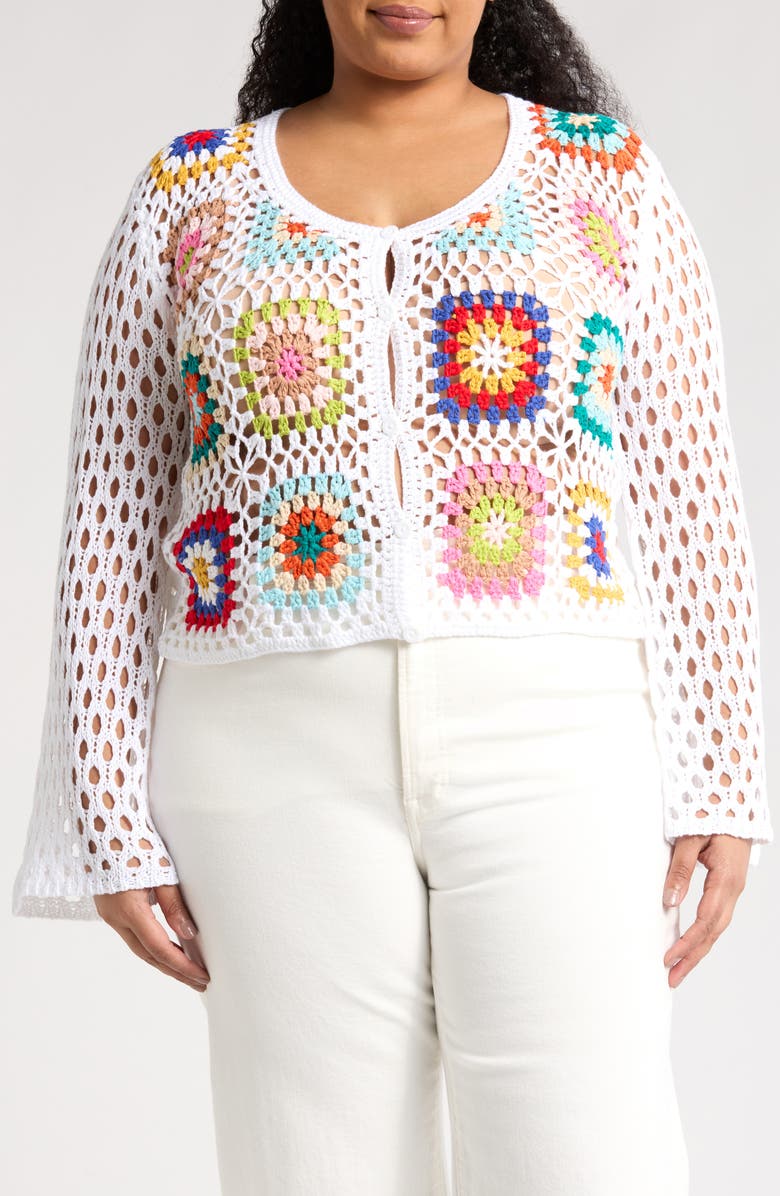 Forgotten Grace Crochet Square Cardigan, Main, color, 
