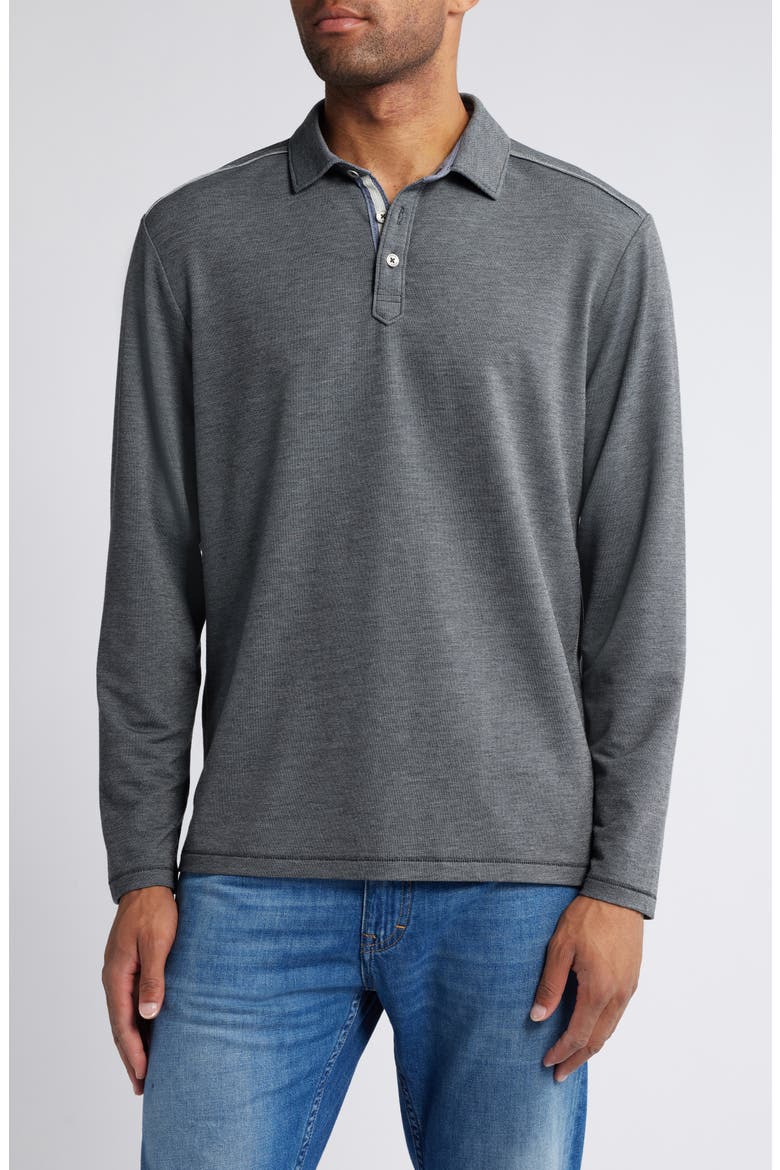 Coasta Vera Long Sleeve Polo, Main, color, COAL