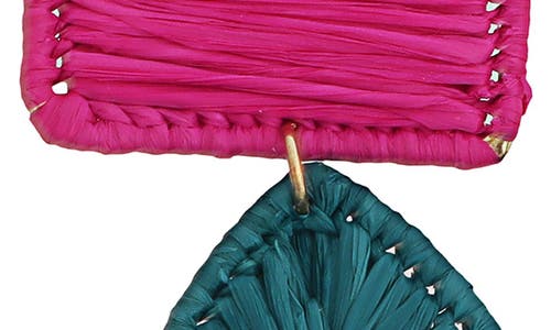 Panacea Raffia Linear Drop Earrings In Multi