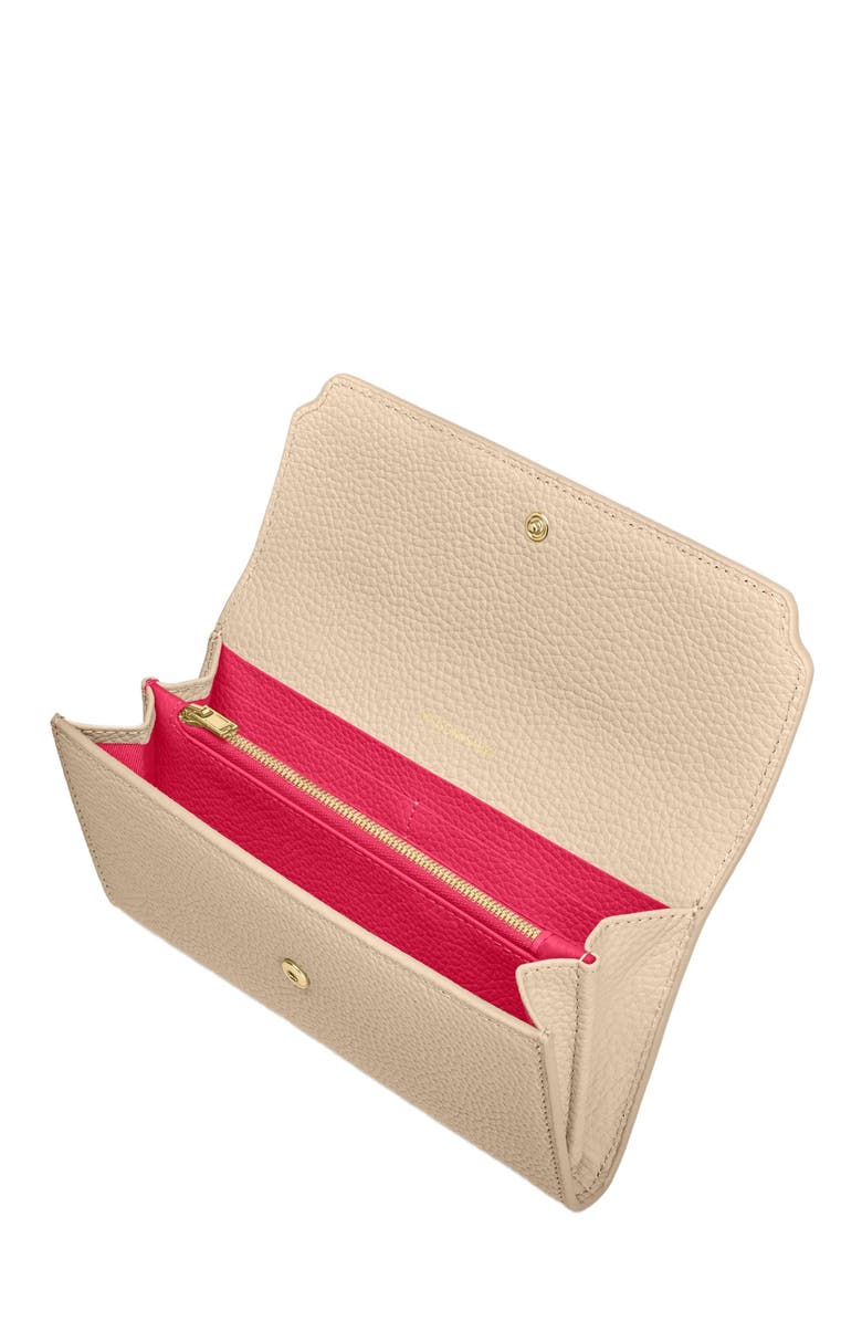 MAISON de SABRÉ Long Leather Flap Wallet, Alternate, color, Saharan Fuchsia