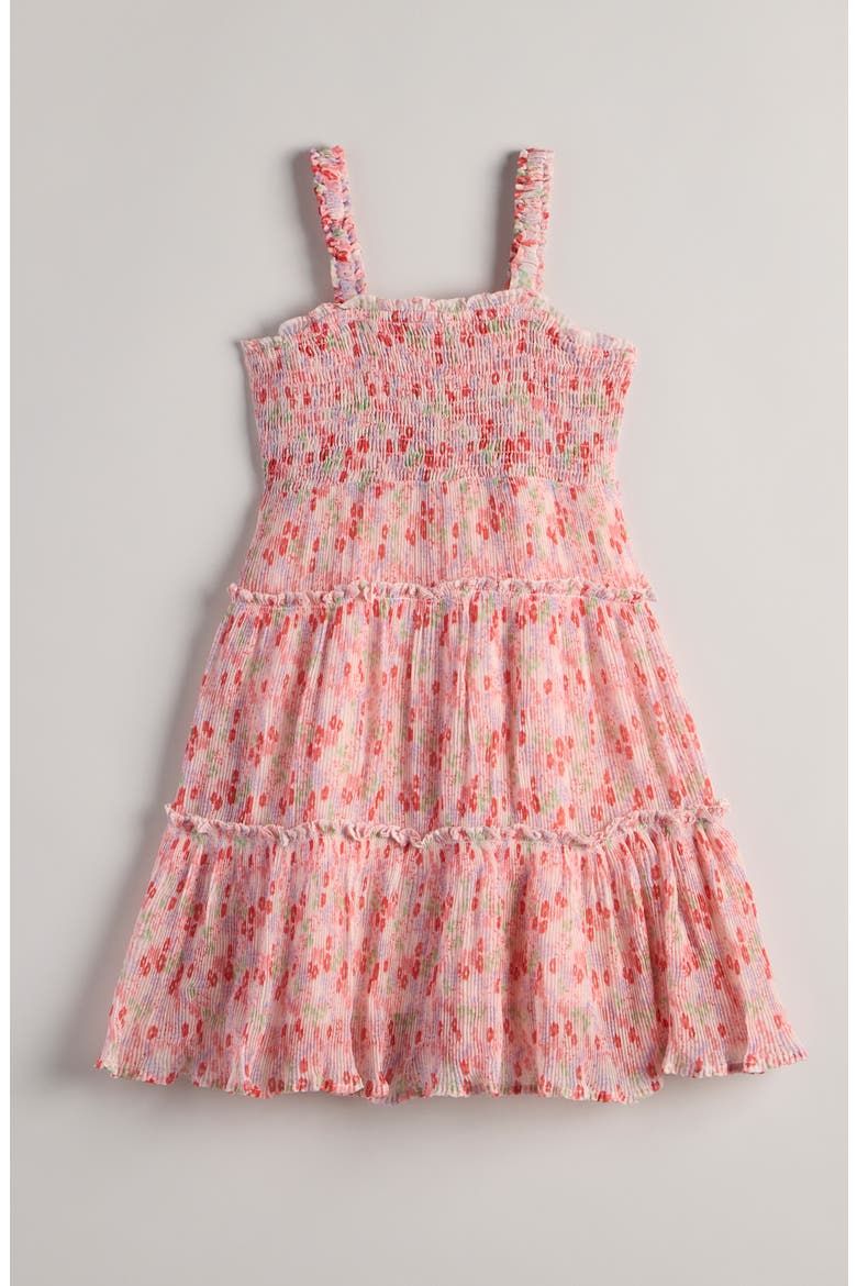 Kids' Tiered Smocked Dress, Main, color, PINK DOGWOOD DENSE DITSY