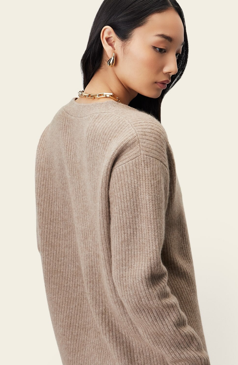 Italic Billie Chunky Cashmere Cardigan, Alternate, color, Taupe