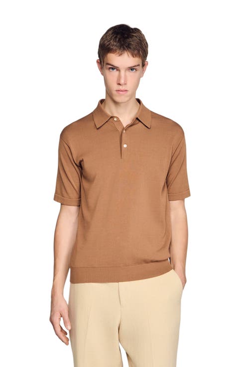 Cotton and silk polo shirt