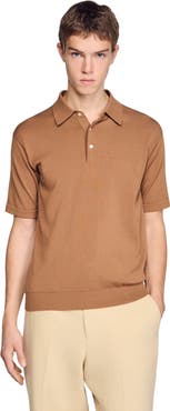 SANDRO Cotton and silk polo shirt