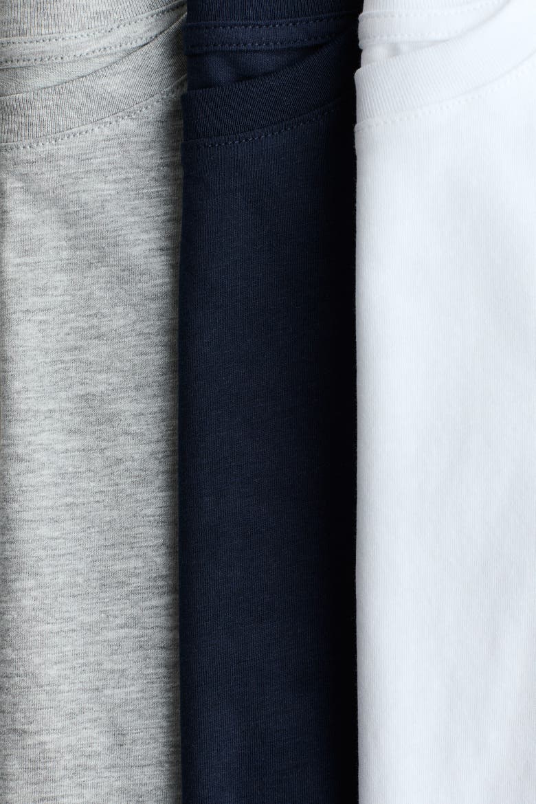 3-pack Cotton T-shirts, Alternate, color, Navy blue/white