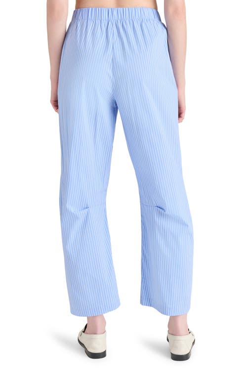 Steve Madden Womens Tula Striped Button Front Shirt Saelyn Striped Barrel Leg Pants In Vintage Blue