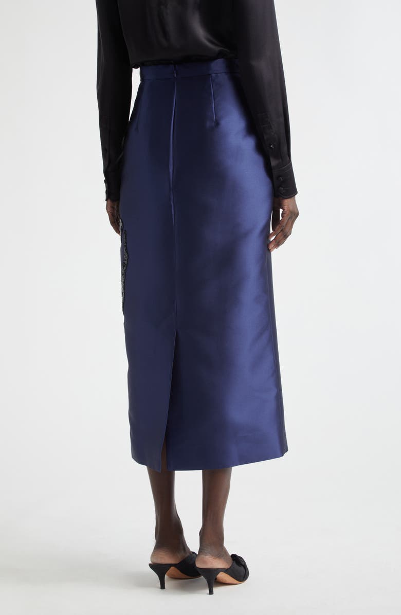 Erdem Tulip Embellished Mikado Pencil Skirt, Alternate, color, Beetle