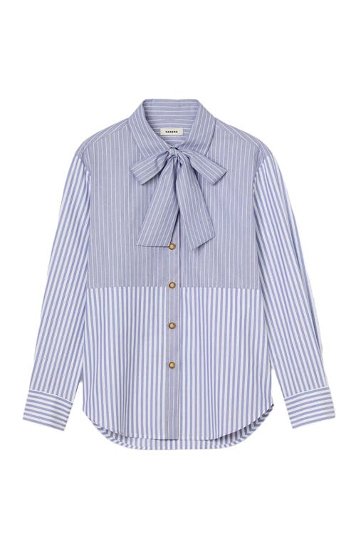 Sandro Striped Tie Shirt In Multi