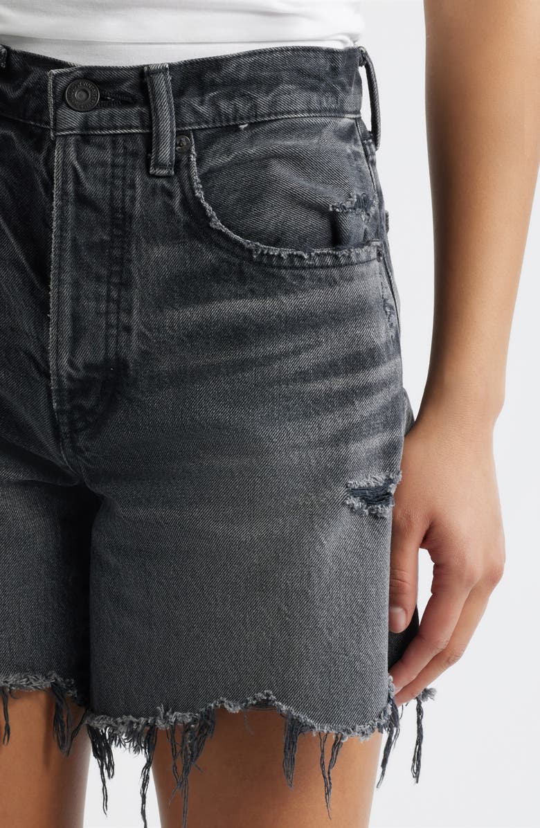 MOUSSY VINTAGE Shirley High Waist Cutoff Denim Shorts, Alternate, color, Black