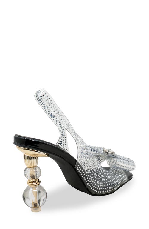 Chase & Chloe Chase And Chloe Gypsy Crystal Embellished Slingback Sandal In Black