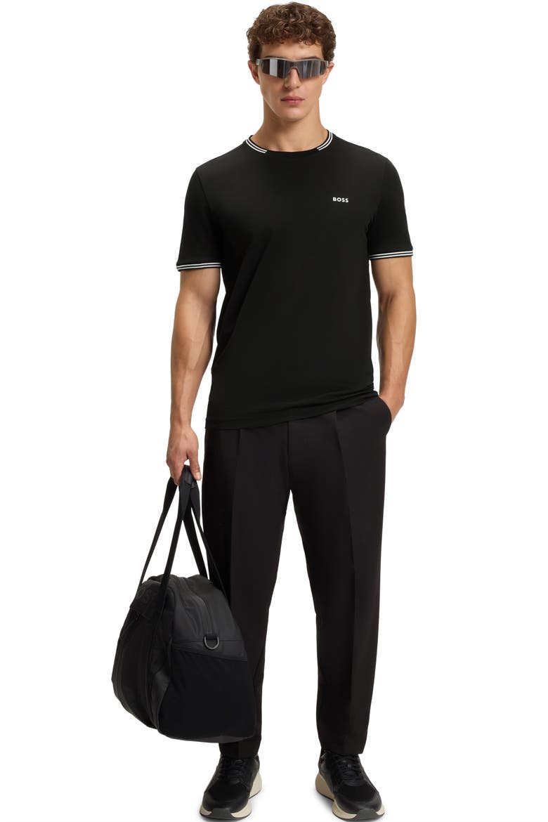 Taul Tipped Crewneck T-Shirt, Alternate, color, BLACK