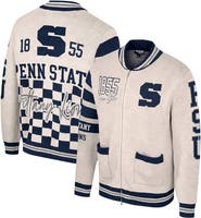 COLOSSEUM Women's Colosseum Cream Penn State Nittany Lions Jacquard Full-Zip Sweater