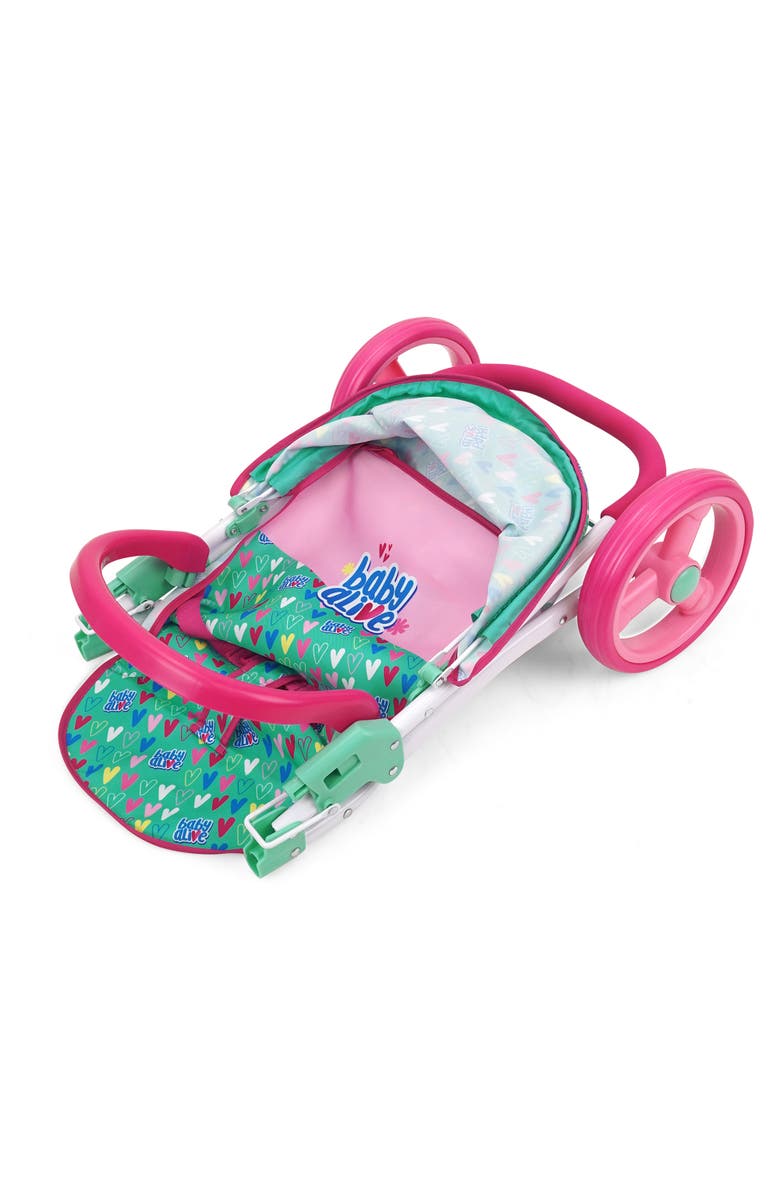 Baby Alive Doll Jogging Stroller, Alternate, color, Multicolored