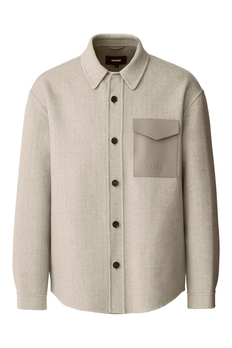 Emmanuel Double Face Wool Overshirt, Alternate, color, TAUPE MIX-TAUPE