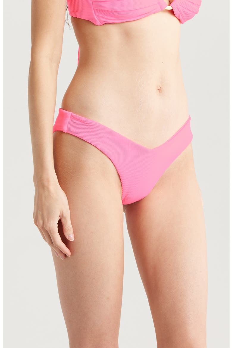 V-Cut Bikini Bottoms, Alternate, color, TAFFY PINK