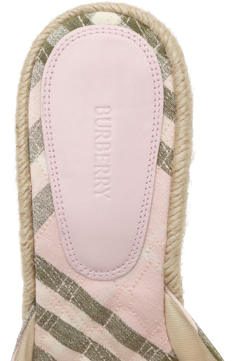 Burberry Check Mews Espadrille Mules, Alternate, color, Mallow Pink