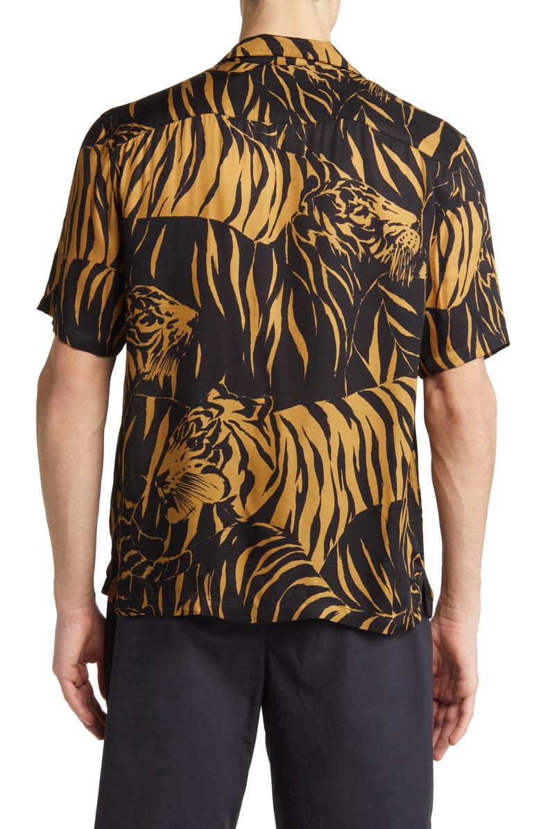 AllSaints Wildcat Short Sleeve Button-Up Camp Shirt, Alternate, color,