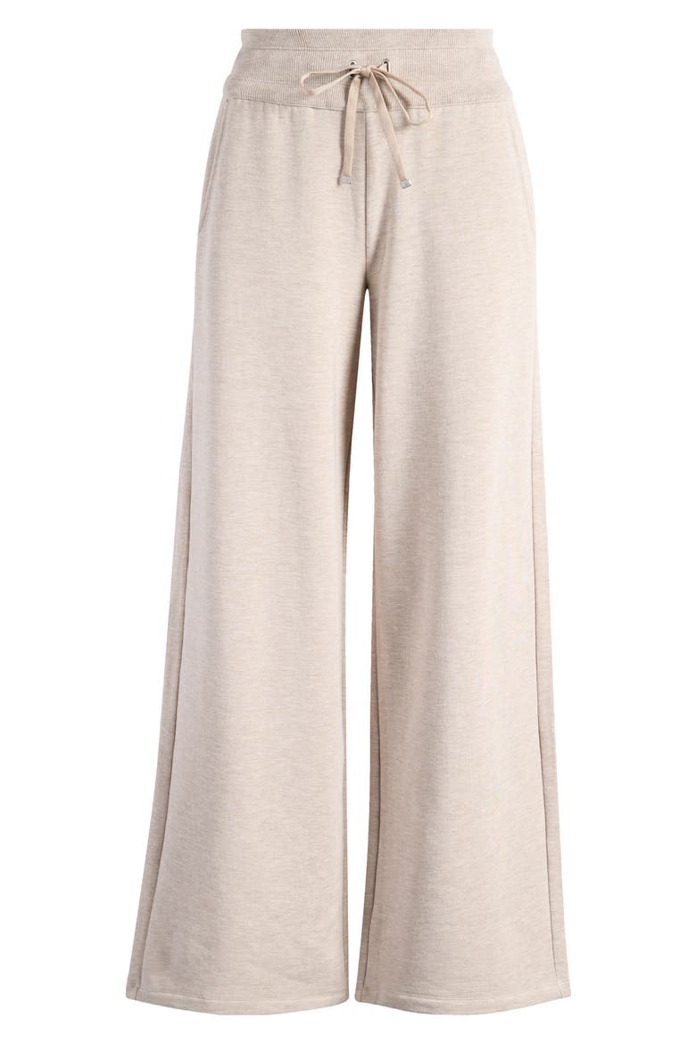 Save the Day Wide Leg Drawstring Pants, Alternate, color, HEATHER NATURAL