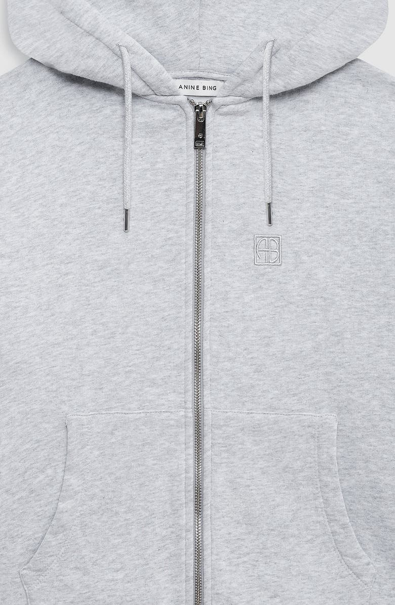 ANINE BING Casper Zip Up Sweatshirt, Alternate, color, Grey Melange