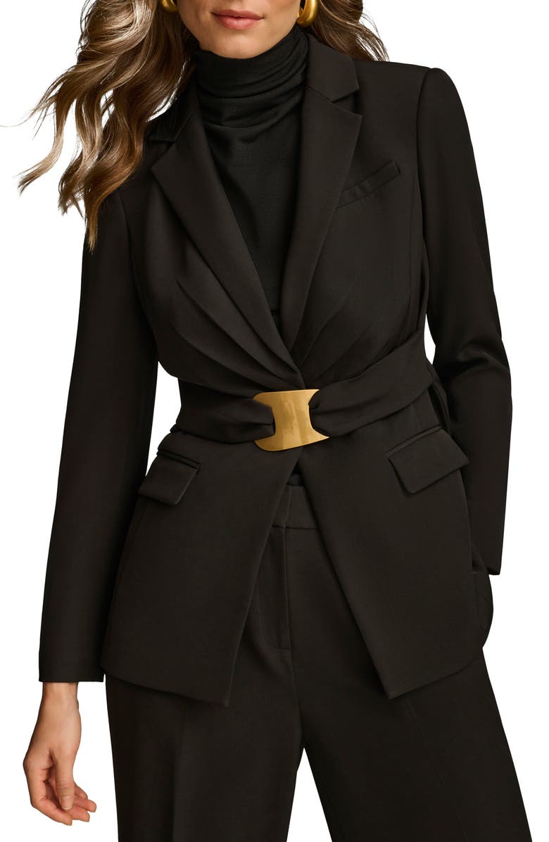 Donna Karan New York Belted Blazer, Main, color, Black