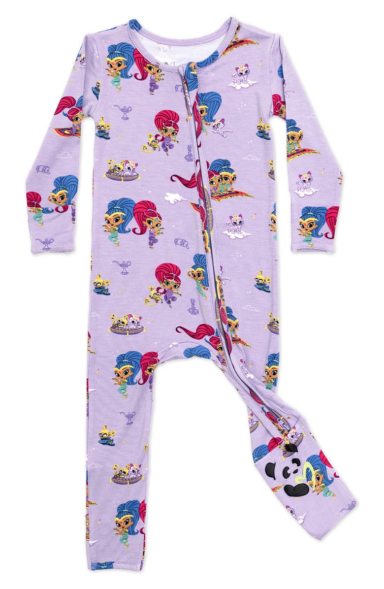 Bellabu Bear Shimmer & Shine Fitted Convertible One-Piece Pajamas, Main, color, 