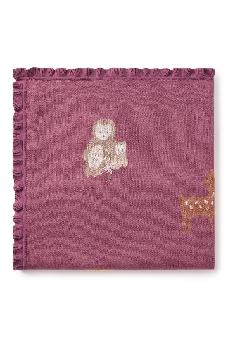 Forest Family Cotton Knit Blanket, Main, color, DARK VIOLET
