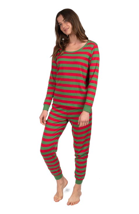 Women's Cotton Striped Matching Family Holiday Pajamas