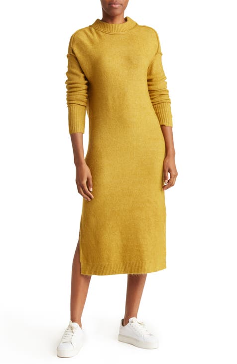 Stowe Ribbed Trim Sweater Dress