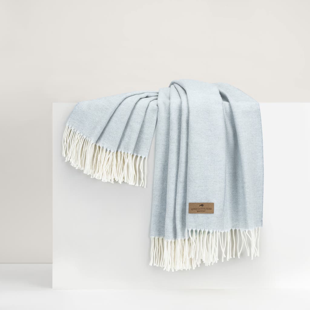 Lands Downunder Italian Herringbone Throw In Blue