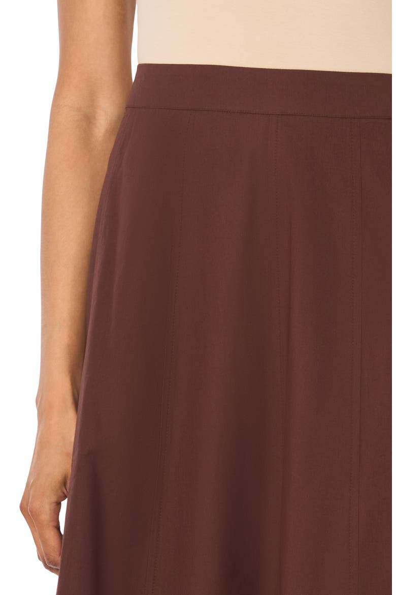 Yoke Seam Midi Skirt, Alternate, color, CAPPUCCINO