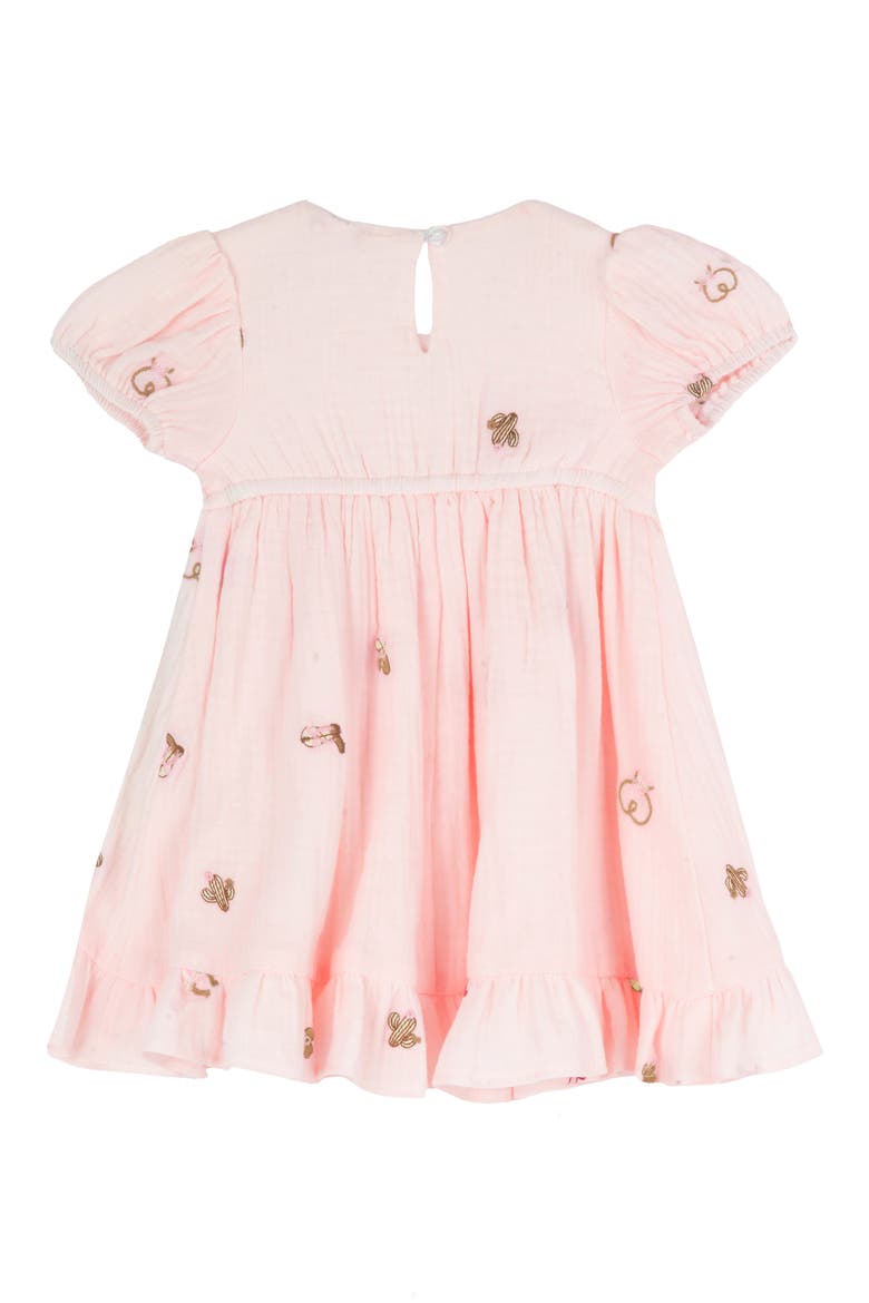 Western Embroidered Cotton Gauze Dress & Bloomers, Alternate, color, BLUSH