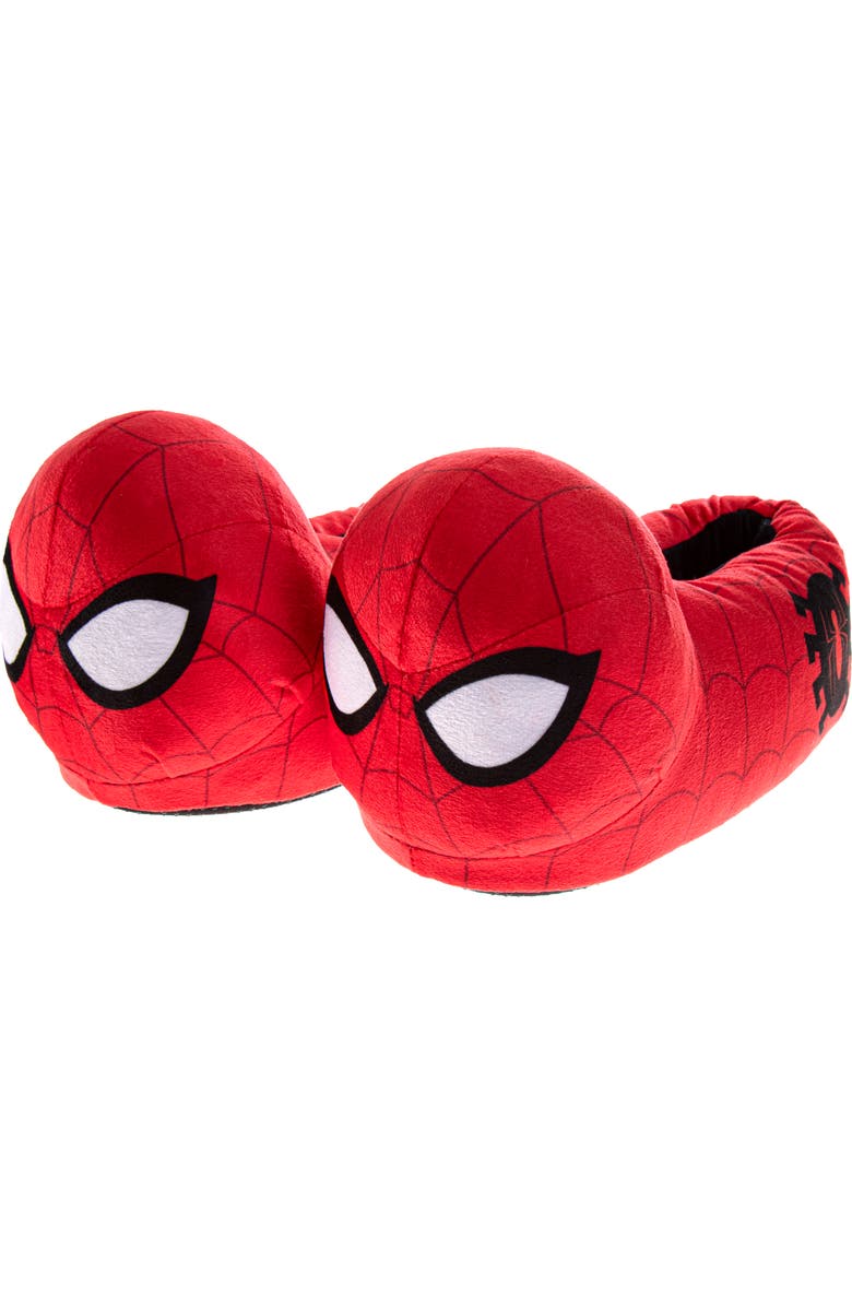 Spider-Man Marvel Spiderman Slippers Cozy, Plush, and Fun House Shoes, Main, color, Red