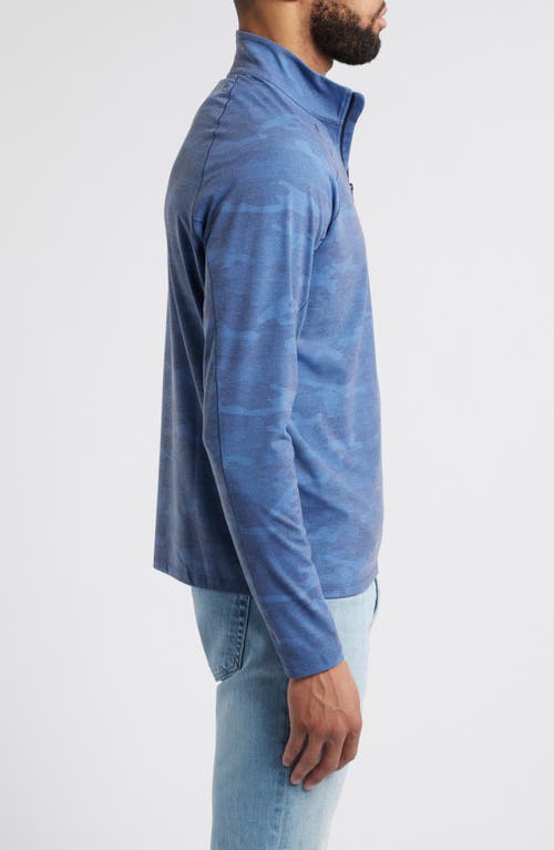 Johnnie-o Patton Camo Half Zip Pullover In Navy