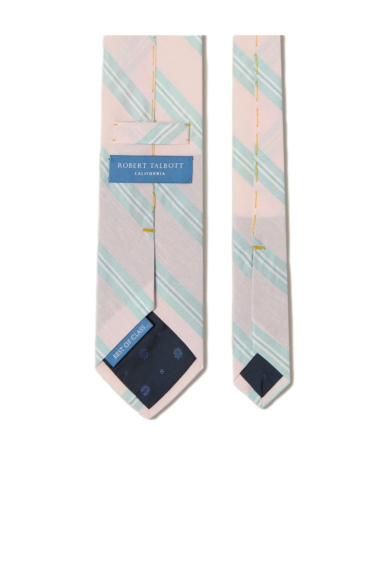 Robert Silk Linen Stripe Best of Class Necktie, Alternate, color, Pink
