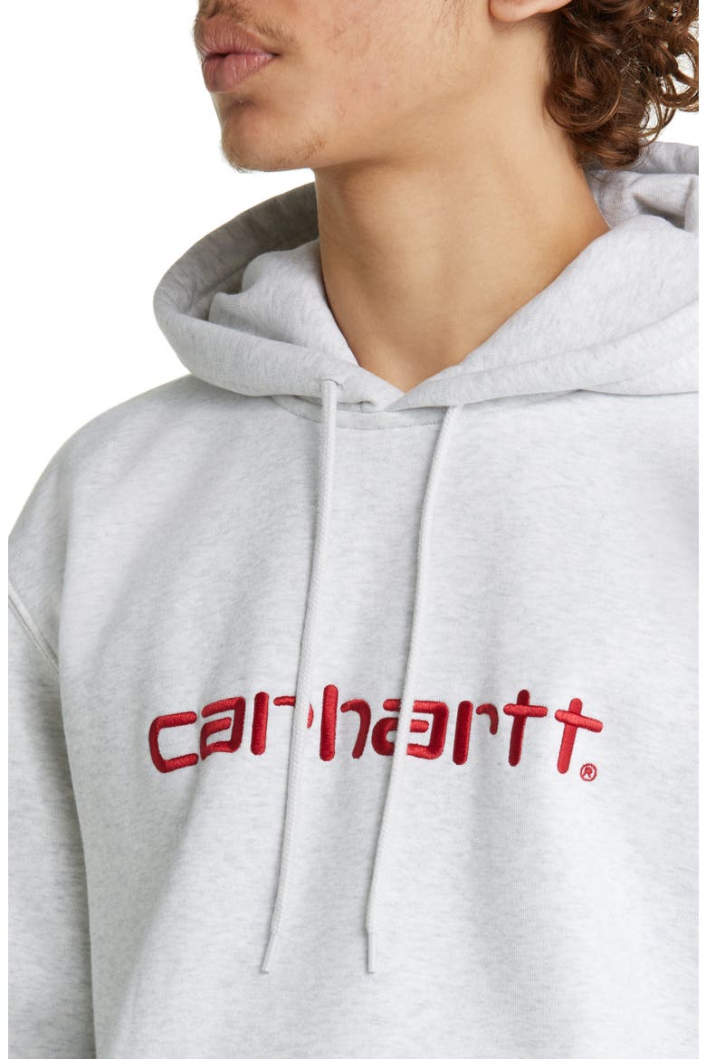 Hooded Logo Sweatshirt, Alternate, color, ASH HEATHER / ROCKET